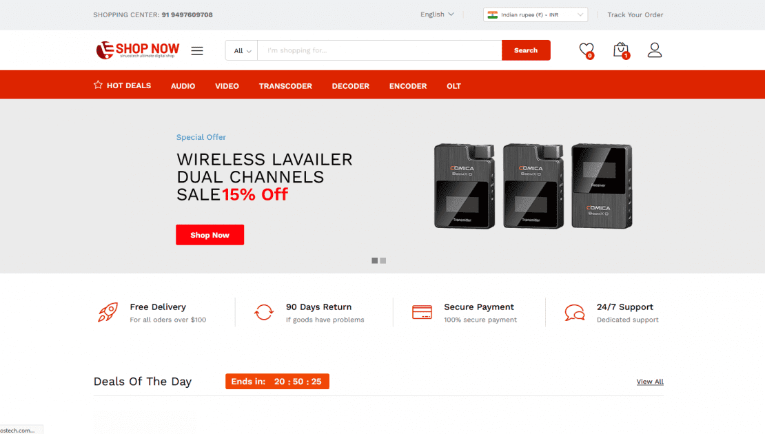 Ecommerce Online Site for Broadcasting & Telecommunication Products